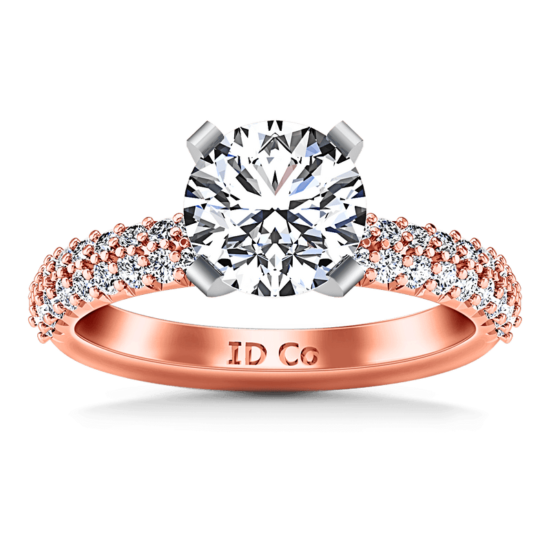 Pave Diamond Engagement Ring Gardenia 14K Rose Gold