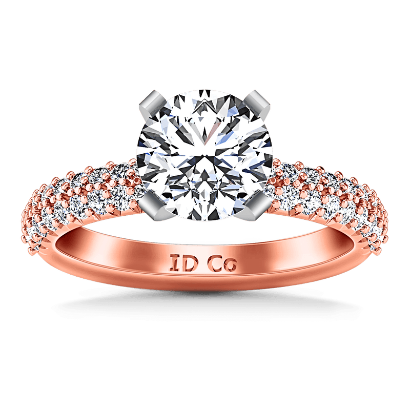 Pave Diamond Engagement Ring Gardenia 14K Rose Gold