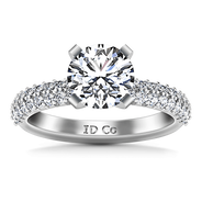 Round Diamond Pave Engagement Ring Gardenia 14K White Gold