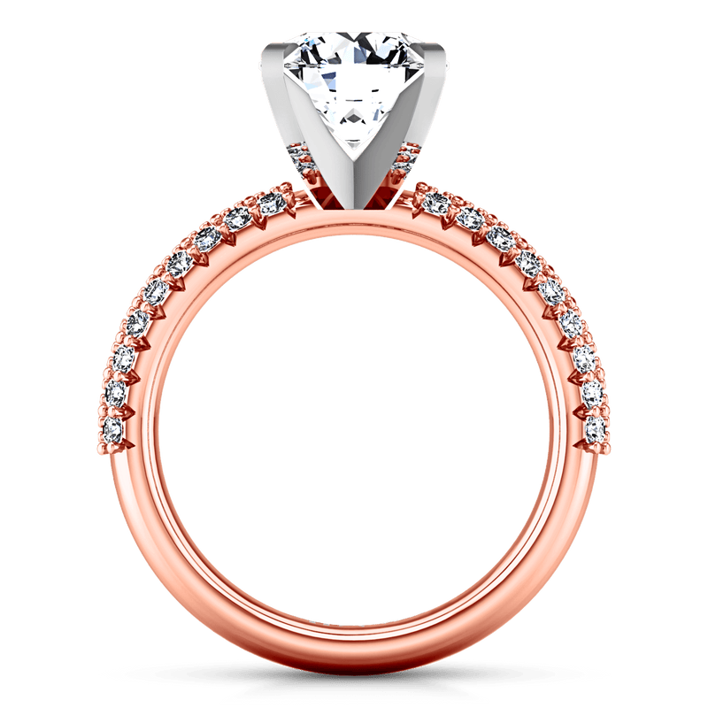 Pave Diamond Engagement Ring Gardenia 14K Rose Gold