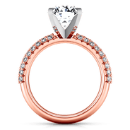 Pave Diamond Engagement Ring Gardenia 14K Rose Gold