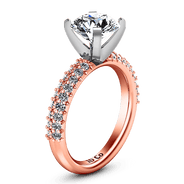Pave Diamond Engagement Ring Gardenia 14K Rose Gold