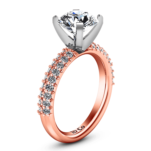 Pave Diamond Engagement Ring Gardenia 14K Rose Gold