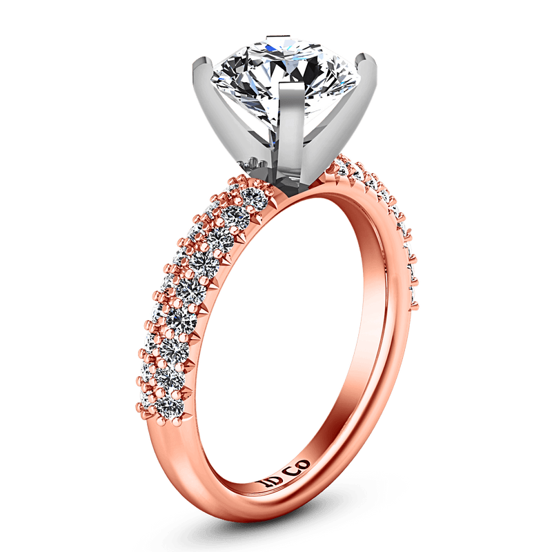 Pave Diamond Engagement Ring Gardenia 14K Rose Gold