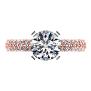 Pave Diamond Engagement Ring Gardenia 14K Rose Gold