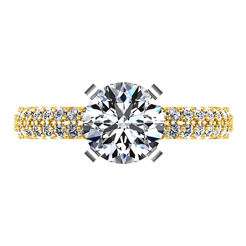 Pave Diamond EngagementRing Gardenia 14K Yellow Gold