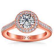 Halo Diamond Engagement Ring Violet 14K Rose Gold