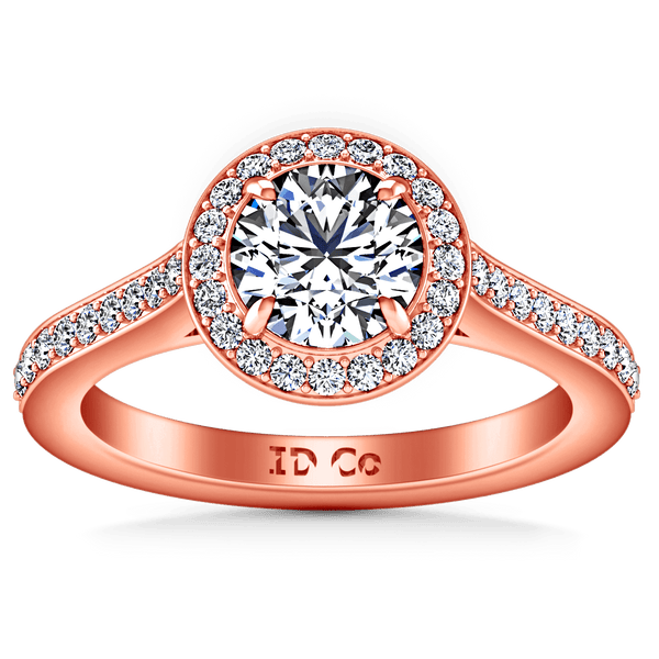 Halo Diamond Engagement Ring Violet 14K Rose Gold