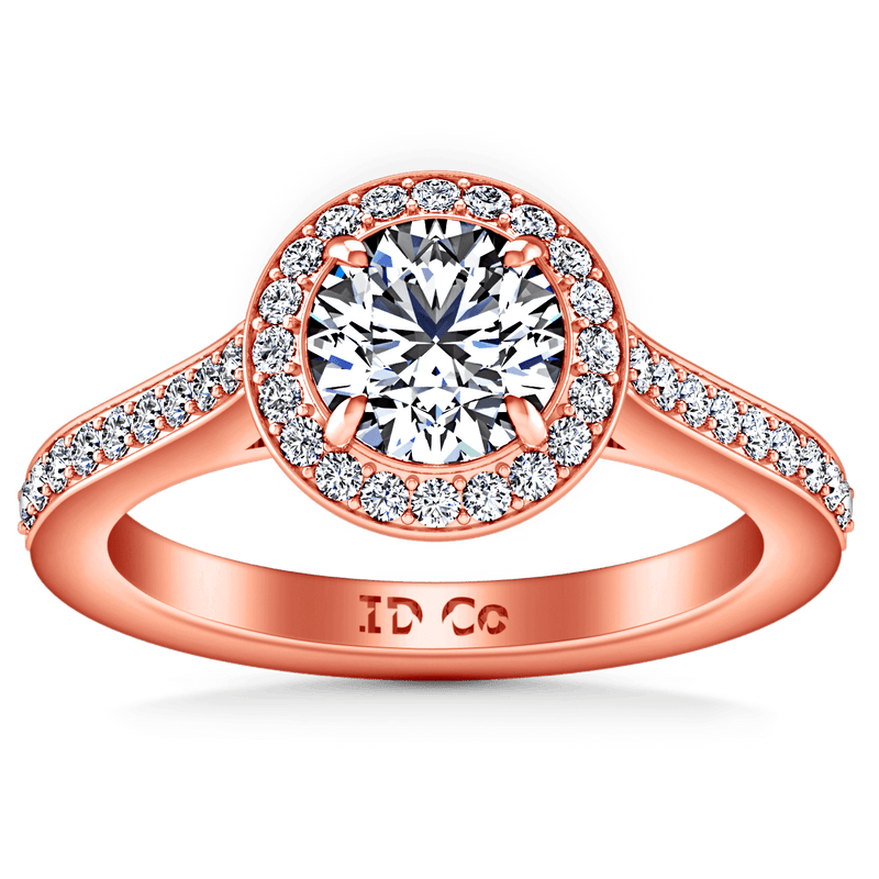 Halo Diamond Engagement Ring Violet 14K Rose Gold
