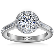 Round Diamond Halo Engagement Ring Violet 14K White Gold
