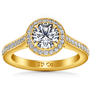 Halo Diamond Engagement Ring Violet 14K Yellow Gold