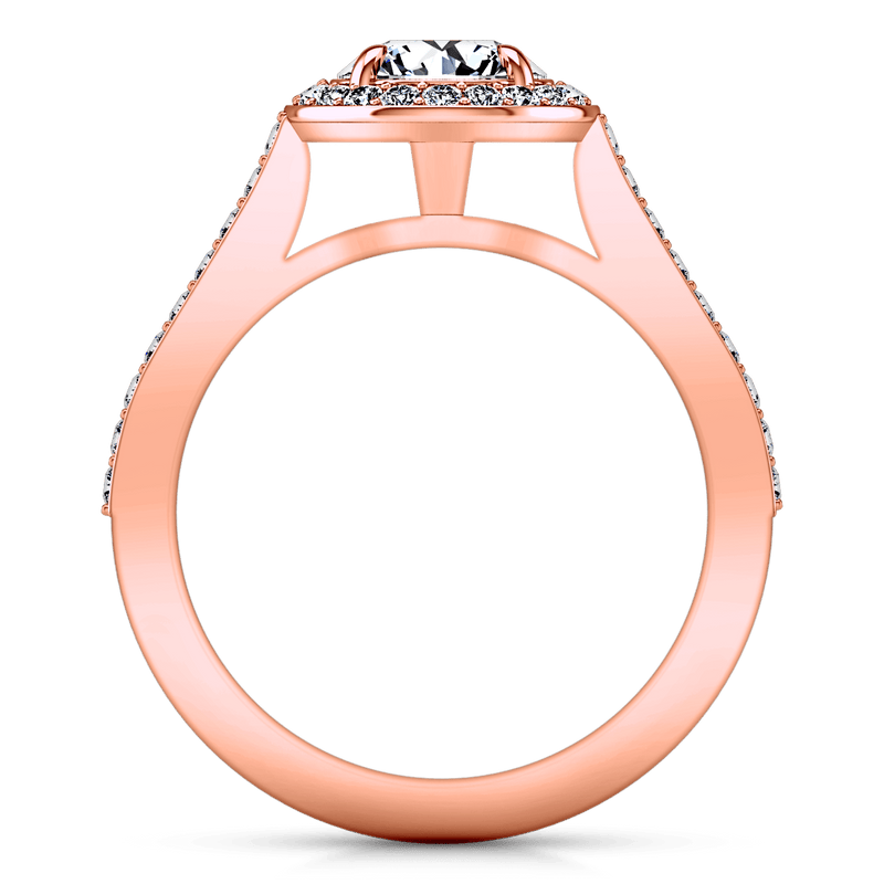 Halo Diamond Engagement Ring Violet 14K Rose Gold