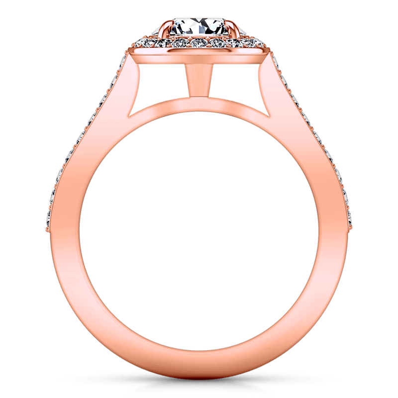 Halo Diamond Engagement Ring Violet 14K Rose Gold