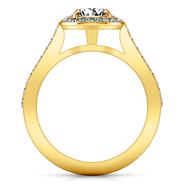 Halo Diamond Engagement Ring Violet 14K Yellow Gold