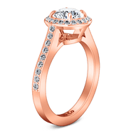 Halo Diamond Engagement Ring Violet 14K Rose Gold