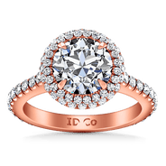 Halo Diamond  Engagement Ring Blossom 14K Rose Gold