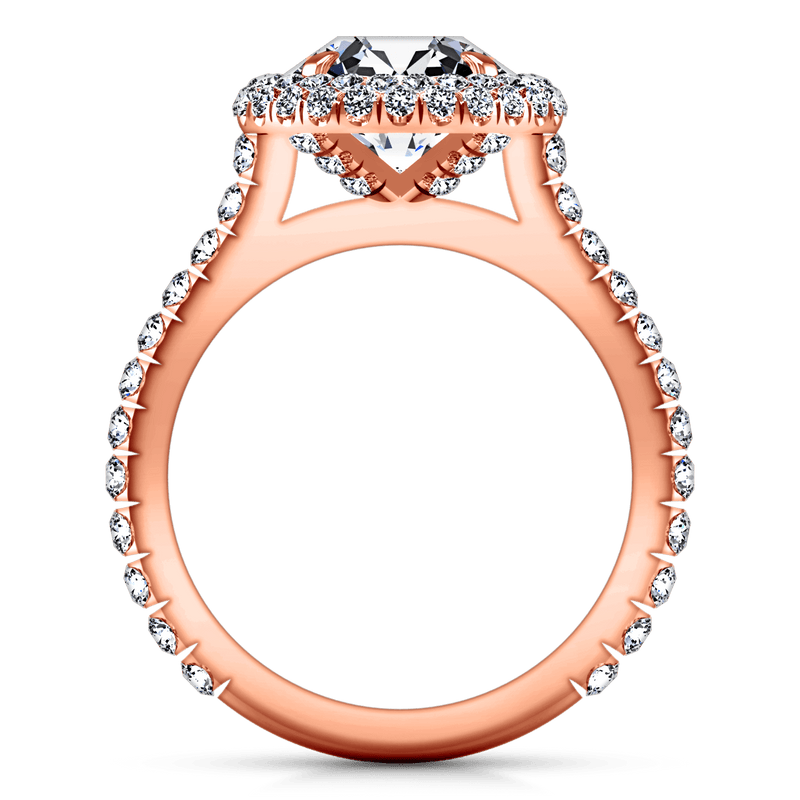 Halo Diamond  Engagement Ring Blossom 14K Rose Gold