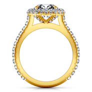 Halo Diamond  Engagement Ring Blossom 14K Yellow Gold