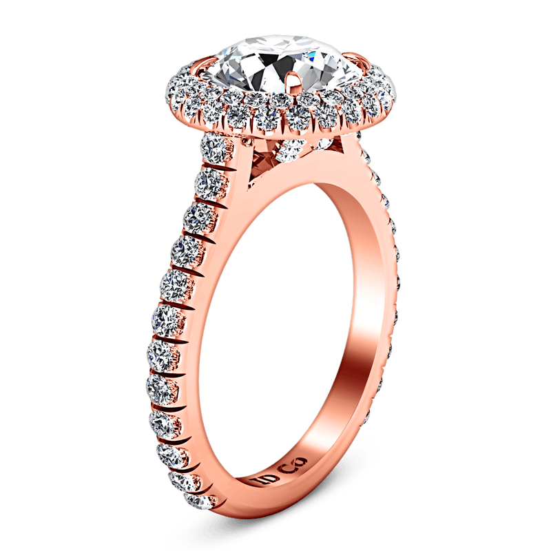 Halo Diamond  Engagement Ring Blossom 14K Rose Gold