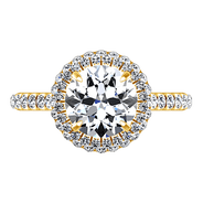 Halo Diamond  Engagement Ring Blossom 14K Yellow Gold