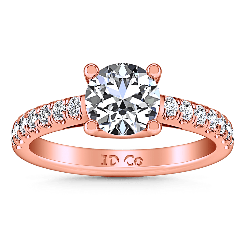 Pave Diamond Engagement Ring Zoe 14K Rose Gold