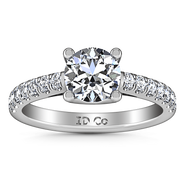 Round Diamond Pave Engagement Ring Zoe 14K White Gold