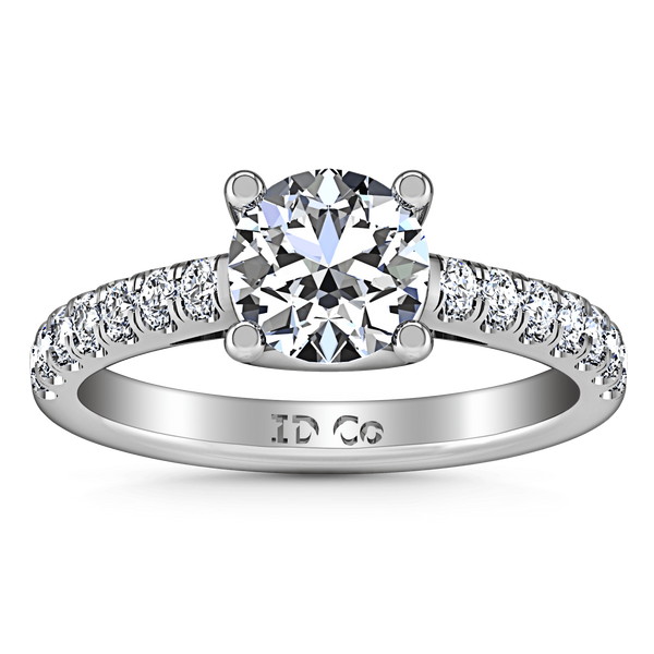 Round Diamond Pave Engagement Ring Zoe 14K White Gold
