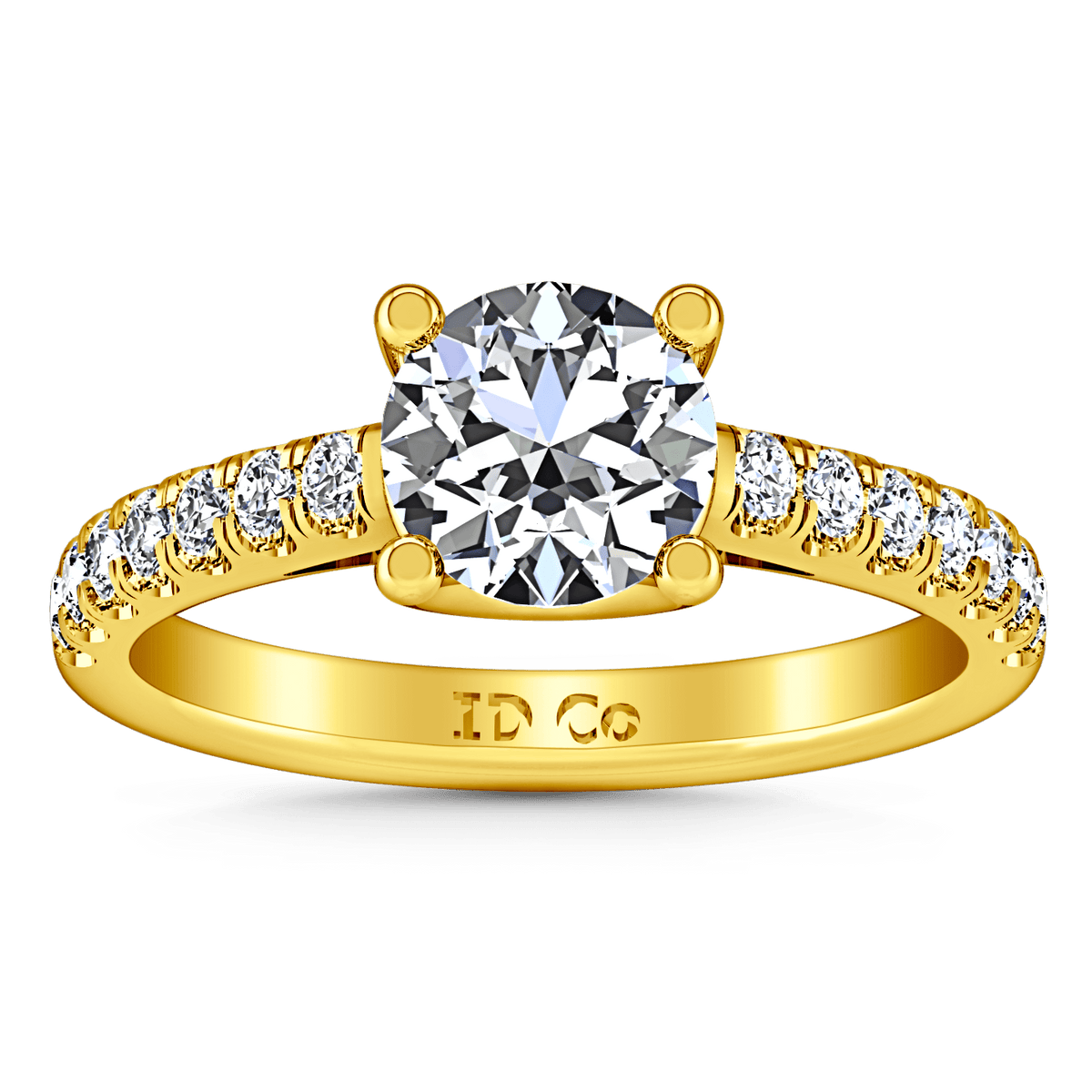 Pave Diamond EngagementRing Zoe 14K Yellow Gold