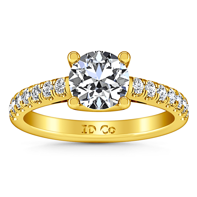 Pave Diamond EngagementRing Zoe 14K Yellow Gold
