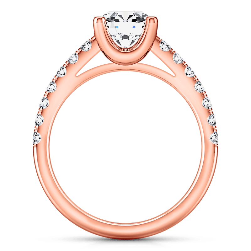 Pave Diamond Engagement Ring Zoe 14K Rose Gold