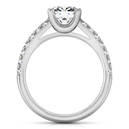 Round Diamond Pave Engagement Ring Zoe 14K White Gold