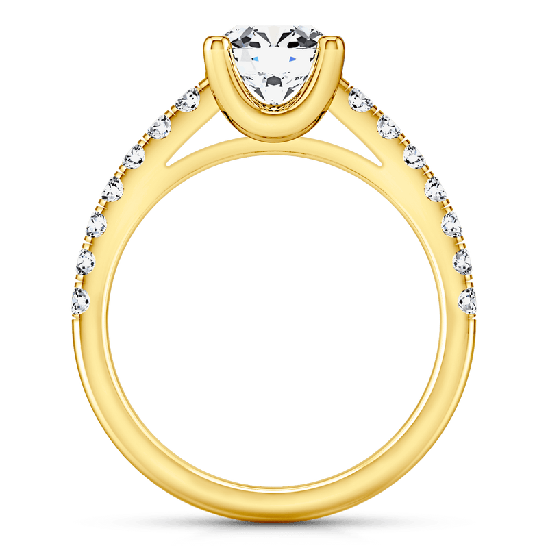 Pave Diamond EngagementRing Zoe 14K Yellow Gold