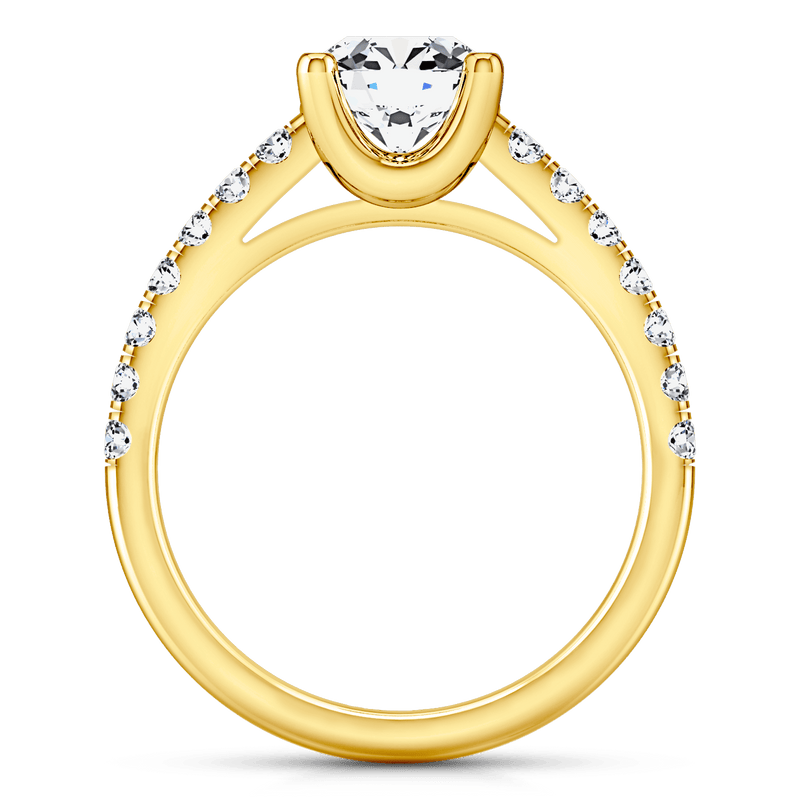 Pave Diamond EngagementRing Zoe 14K Yellow Gold