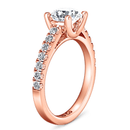 Pave Diamond Engagement Ring Zoe 14K Rose Gold