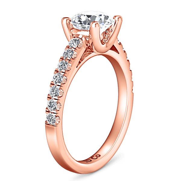 Pave Diamond Engagement Ring Zoe 14K Rose Gold