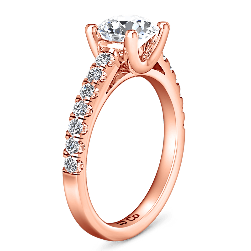 Pave Diamond Engagement Ring Zoe 14K Rose Gold