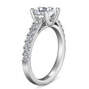 Round Diamond Pave Engagement Ring Zoe 14K White Gold