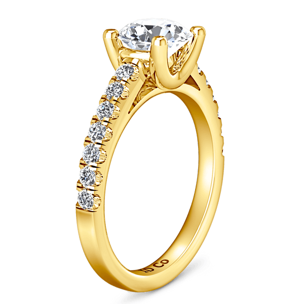 Pave Diamond EngagementRing Zoe 14K Yellow Gold