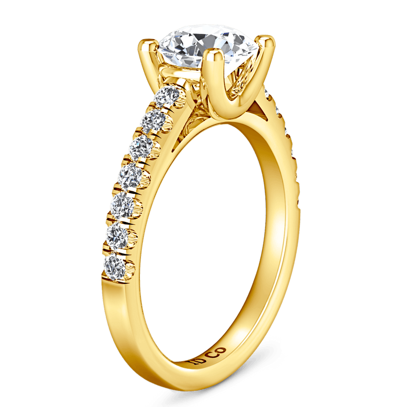 Pave Diamond EngagementRing Zoe 14K Yellow Gold