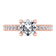 Pave Diamond Engagement Ring Zoe 14K Rose Gold