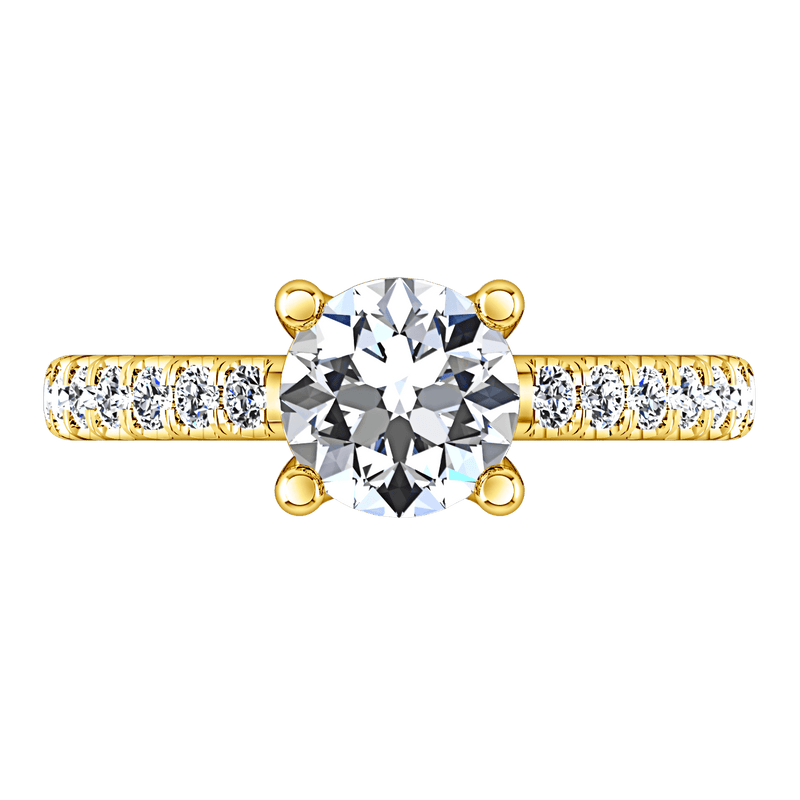 Pave Diamond EngagementRing Zoe 14K Yellow Gold