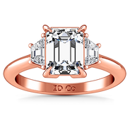 Three Stone Cushion Cut Engagement Ring Celesse 14K Rose Gold