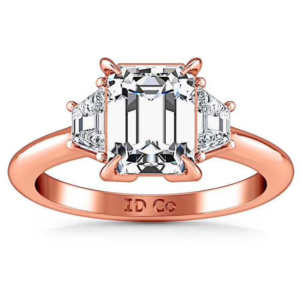Three Stone Cushion Cut Engagement Ring Celesse 14K Rose Gold