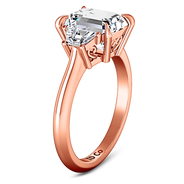 Three Stone Cushion Cut Engagement Ring Celesse 14K Rose Gold