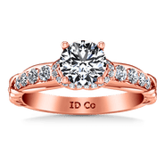 Pave Diamond Engagement Ring Flora 14K Rose Gold
