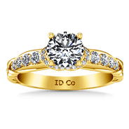 Pave Diamond EngagementRing Flora 14K Yellow Gold