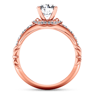 Pave Diamond Engagement Ring Flora 14K Rose Gold