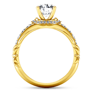Pave Diamond EngagementRing Flora 14K Yellow Gold