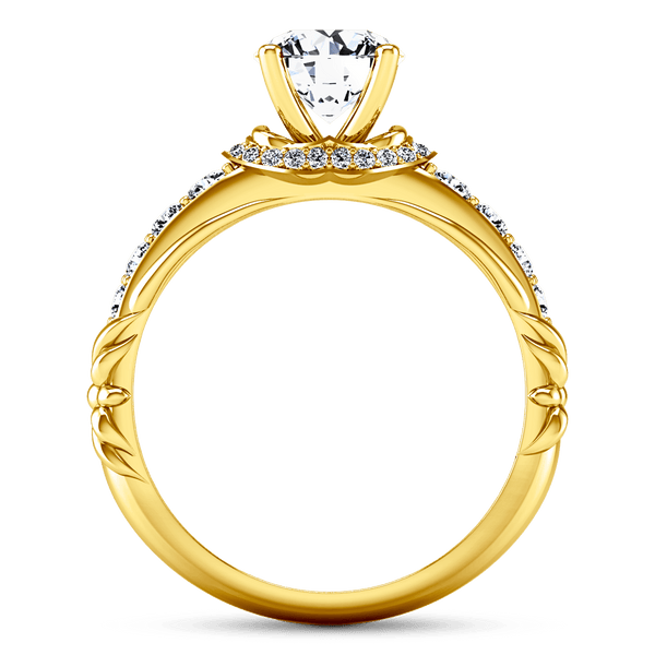 Pave Diamond EngagementRing Flora 14K Yellow Gold