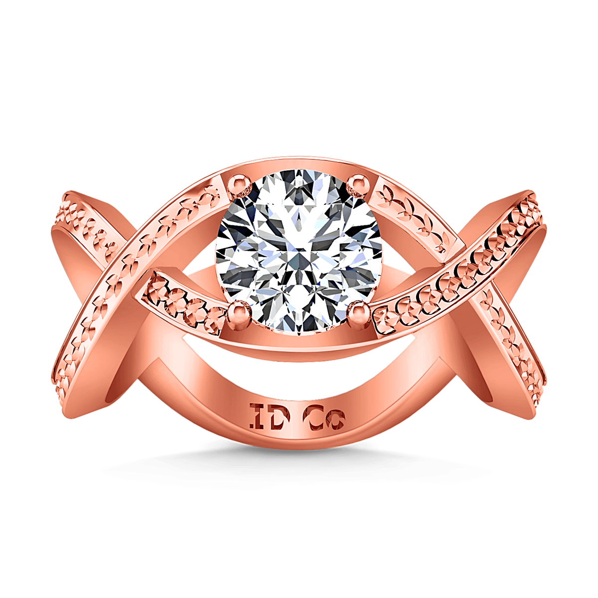 Solitaire Diamond Engagement Ring Solagne 14K Rose Gold